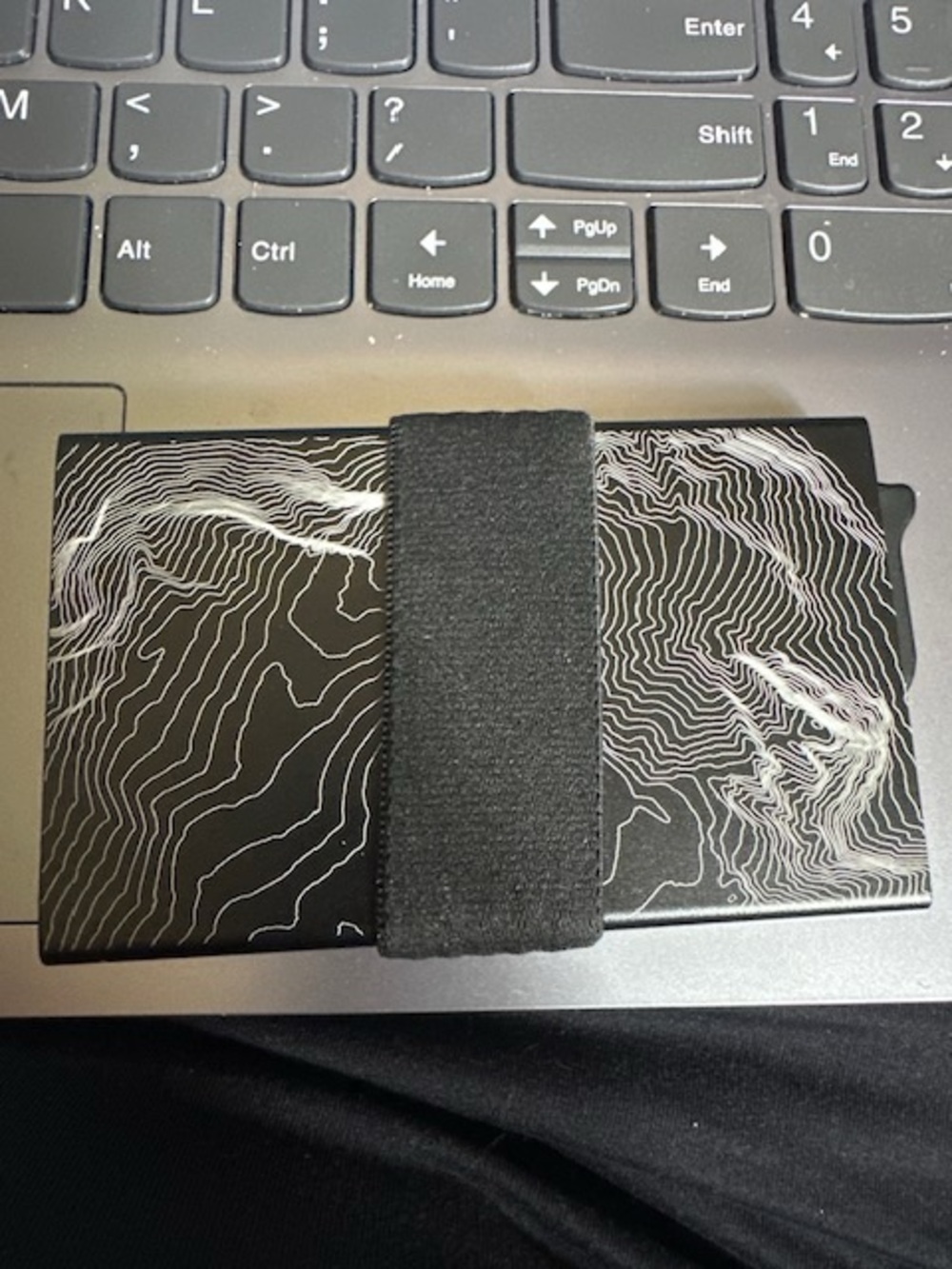 CODE 118 RFID blocking Slim Wallet with Topographic Black Design - Picture 2 of 2